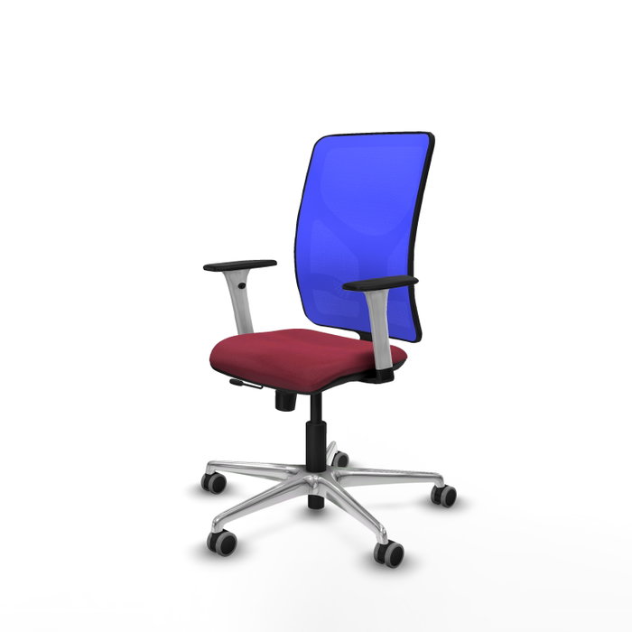 PIQUERAS Y CRESPO Silla de oficina Motilla con mecanismo Sincro/Traslack, Granate y Azul