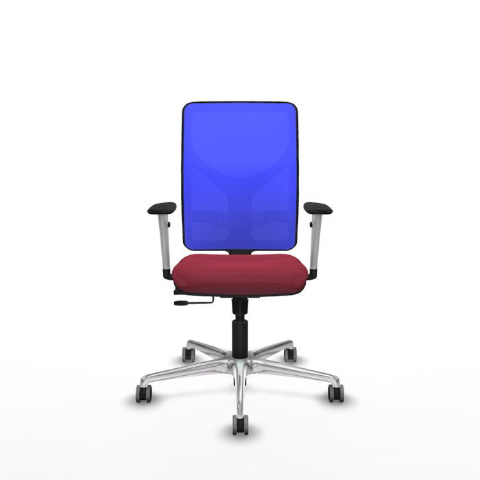 PIQUERAS Y CRESPO Silla de oficina Motilla con mecanismo Sincro/Traslack, Granate y Azul
