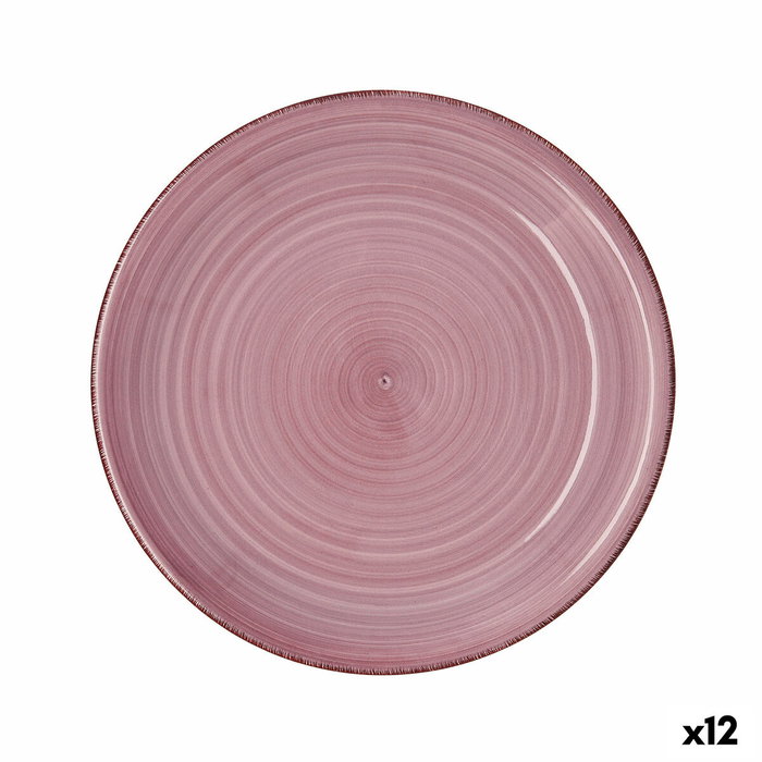 Quid Plato Llano Cerámico Vita Peoni Rosa 27 cm (12 Unidades)淘