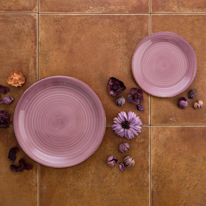 Quid Plato Llano Cerámico Vita Peoni Rosa 27 cm (12 Unidades)淘