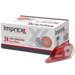 IMPREX Cinta Correctora 5mm x 12m (Set de 24)