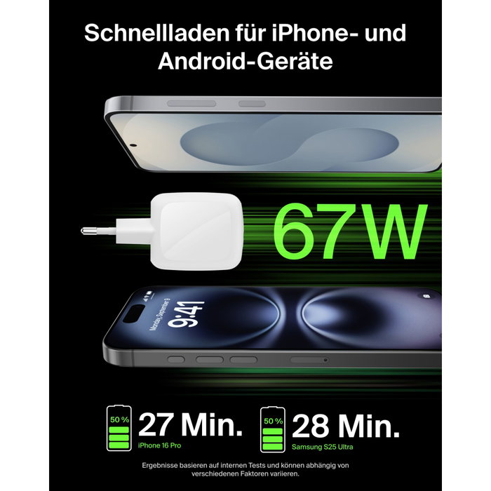 Belkin BoostCharge Pro Cargador Dual USB-C 67 W con Cable de 2 m Blanco
