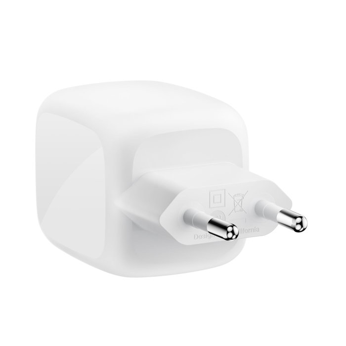 Belkin BoostCharge Pro Cargador Dual USB-C 67 W con Cable de 2 m Blanco