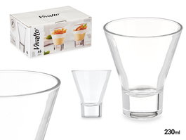 VIVALTO Vaso Cónico Base 230 ml Transparente Vidrio 9 x 10.5 x 9 cm (Set de 24)