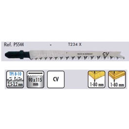 CMT Hoja de Sierra de Calar 5544 T234X para Madera y Plástico, Corte Fino 1-80 Cmt