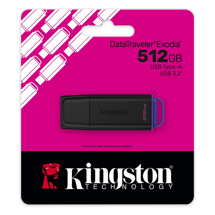 Kingston DataTraveler Exodia 512GB USB 3.2 Gen 1 Negro/Violeta