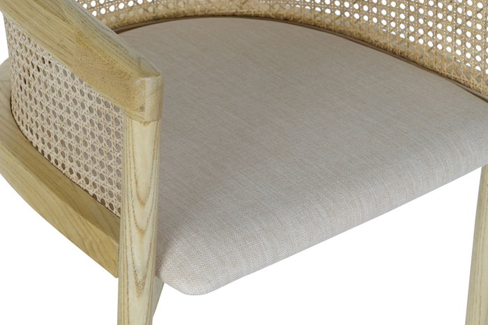 DKD Home Decor Silla Horeca Natural Beige 53 x 76 x 64 cm (2 Unidades)