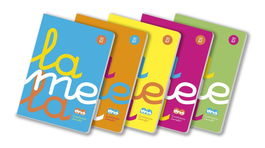 Lamela Libreta Grapada 50H A4 90 gr Cuadrovía 4 mm Cubierta PP Set de 5 Colores Surtidos Fluorescentes (Set de 5)