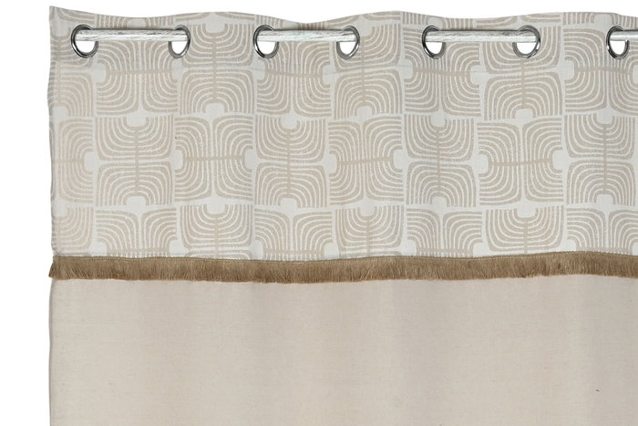 Cortina DKD Home Decor Natural 260 x 140 cm (2 Unidades) Poliéster Algodón