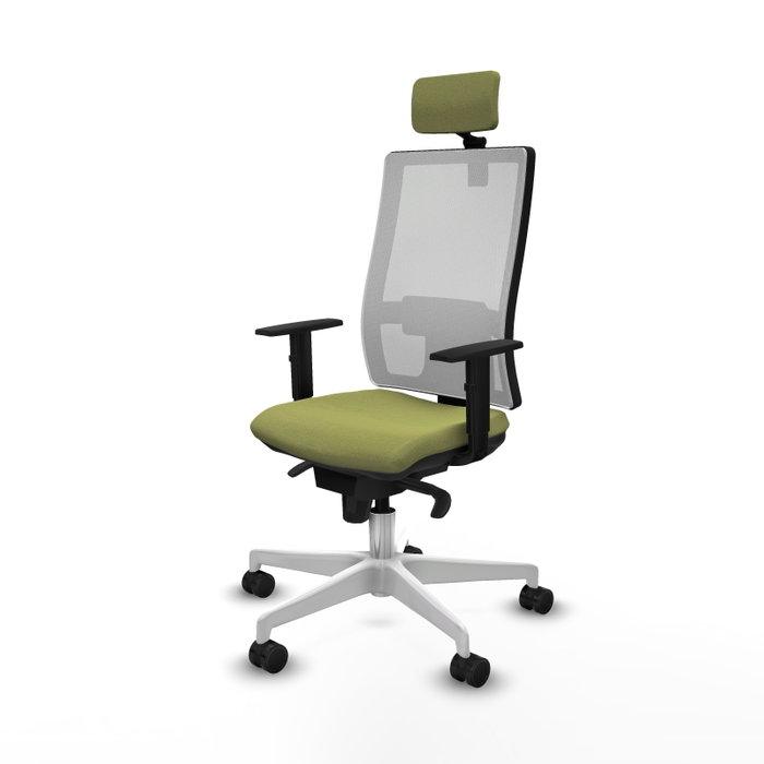 PIQUERAS Y CRESPO Silla de oficina Horna con mecanismo Sincro, Verde oliva y Blanco PIQUERAS Y CRESPO Silla de oficina Horna con mecanismo Sincro, Verde oliva y Blanco