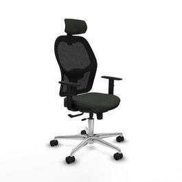 PIQUERAS Y CRESPO Silla de oficina Jorquera con mecanismo Sincro/Traslack, Negro