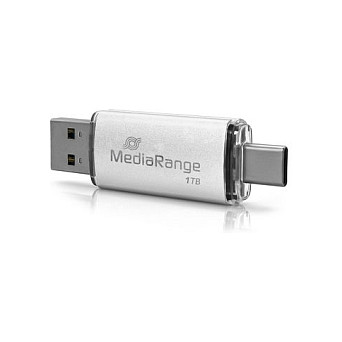 MEDIARANGE STICK MediaRange USB-Stick 3.2 Gen 1 USB-A und USB-C 1TB silber MEDIARANGE STICK MediaRange USB-Stick 3.2 Gen 1 USB-A und USB-C 1TB silber