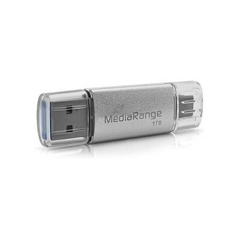 MEDIARANGE STICK MediaRange USB-Stick 3.2 Gen 1 USB-A und USB-C 1TB silber MEDIARANGE STICK MediaRange USB-Stick 3.2 Gen 1 USB-A und USB-C 1TB silber