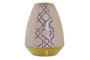 DKD Home Decor Jarrón de Porcelana Cromado Rosa y Dorado 18x18x24 cm