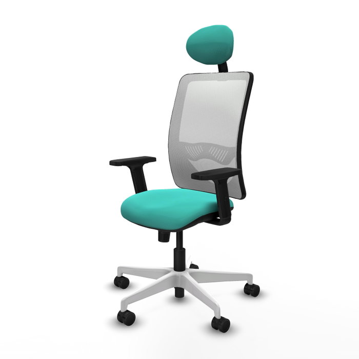 PIQUERAS Y CRESPO Silla de oficina Zulema con mecanismo Sincro, color Turquesa y Blanco PIQUERAS Y CRESPO Silla de oficina Zulema con mecanismo Sincro, color Turquesa y Blanco