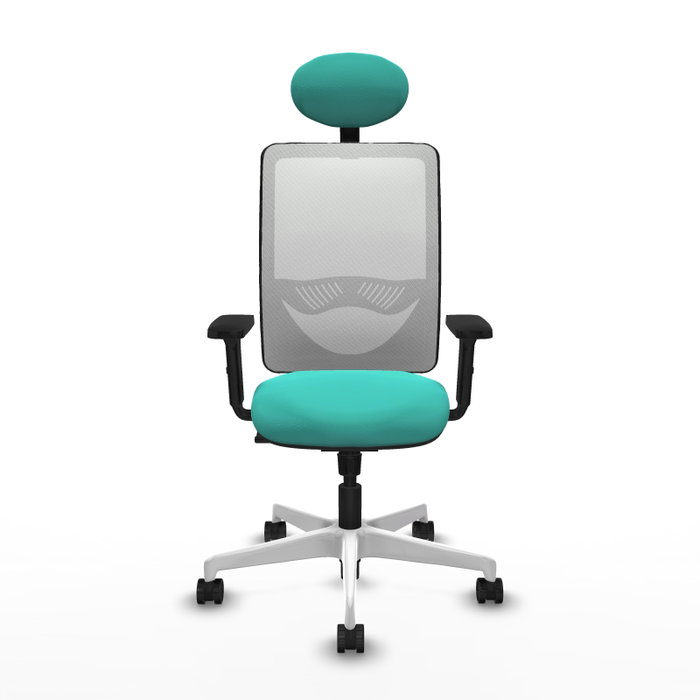 PIQUERAS Y CRESPO Silla de oficina Zulema con mecanismo Sincro, color Turquesa y Blanco PIQUERAS Y CRESPO Silla de oficina Zulema con mecanismo Sincro, color Turquesa y Blanco
