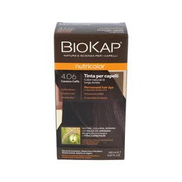 BIOKAP Tinte Coffe Brown Dye 140ml Castaño Café 4.06 - Tinte Vegano, Cobertura Total Canas, Nutre y Repara Cabello