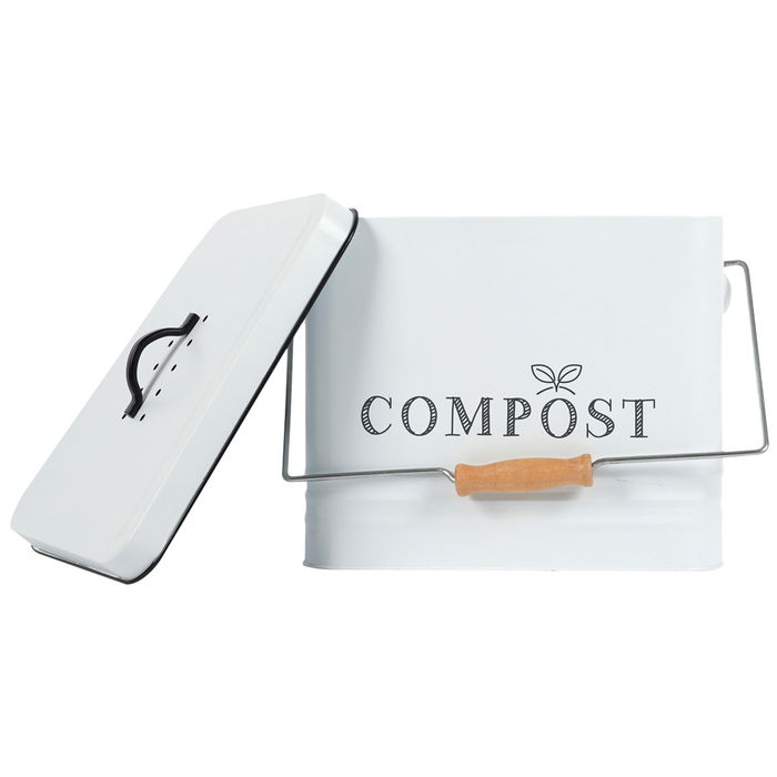 Je cherche une Idee Cubo Compostaje Metal 10 L Vintage con Asa para Restos Orgánicos Hierro y Bambú