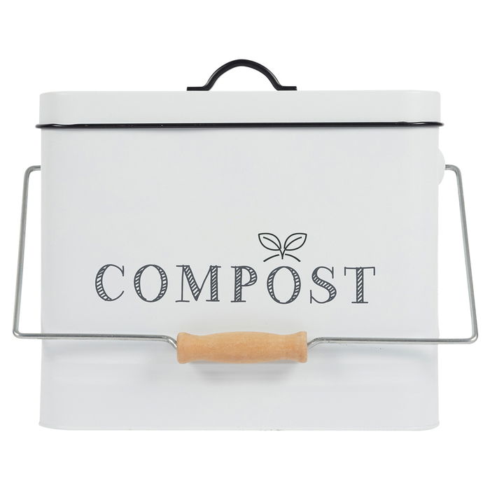 Je cherche une Idee Cubo Compostaje Metal 10 L Vintage con Asa para Restos Orgánicos Hierro y Bambú