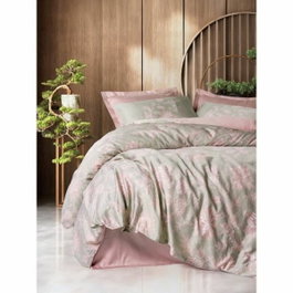 Juego de cama 100% algodón satén Polvo - 1 funda nórdica 220x240 cm + 2 fundas de almohada 60x60 cm
