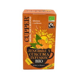 CUPPER Infusión Jengibre y Cúrcuma Bio 20 Bolsitas
