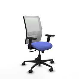 PIQUERAS Y CRESPO Silla de oficina Zulema con mecanismo Sincro, Azul claro y Blanco