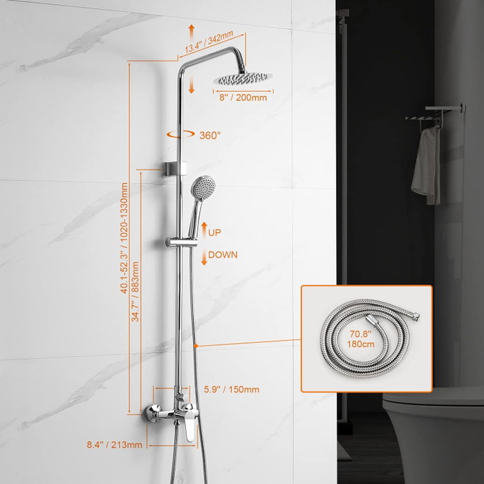IBERGRIF Grifo Conjunto Columna Ducha Cromo M17059
