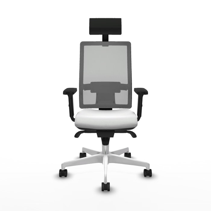 PIQUERAS Y CRESPO Silla de oficina Horna con mecanismo Sincro, Blanco y Gris PIQUERAS Y CRESPO Silla de oficina Horna con mecanismo Sincro, Blanco y Gris