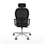 PIQUERAS Y CRESPO Silla de oficina Jorquera con mecanismo Sincro/Traslack Verde y Negro