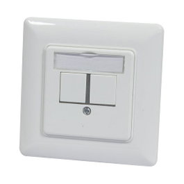 Synergy21 Soporte de módulo empotrado para 2 módulos TP, Blanco puro