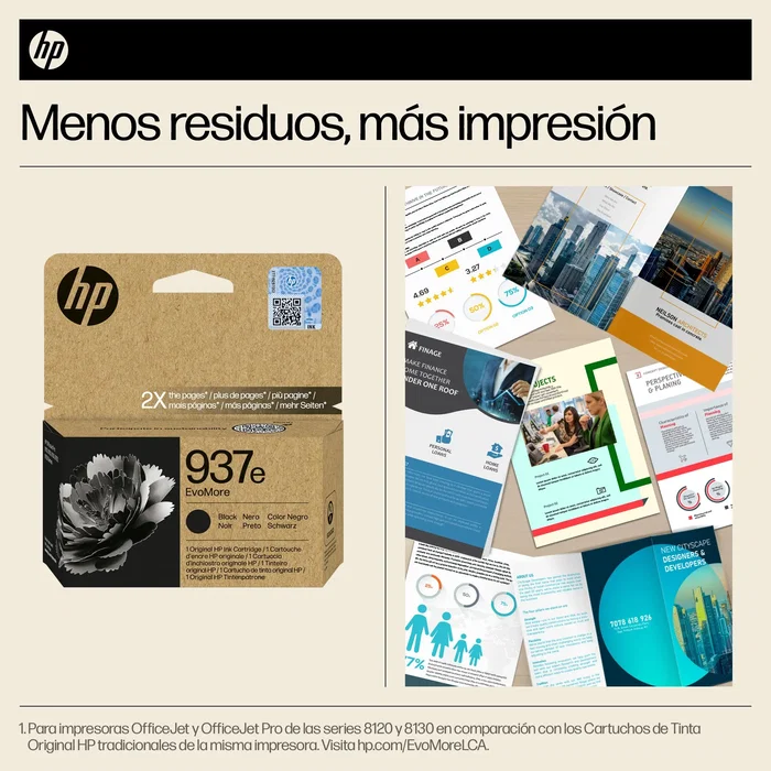 HP 937e EvoMore Cartucho de Tinta Negro XL