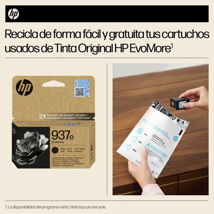 HP 937e EvoMore Cartucho de Tinta Negro XL