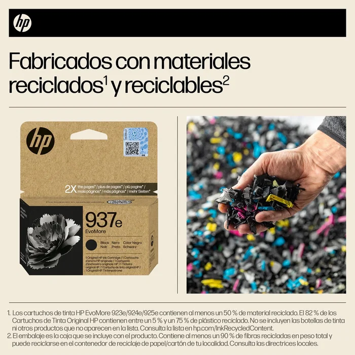 HP 937e EvoMore Cartucho de Tinta Negro XL