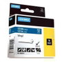 Dymo RHINO ID1-12 Cinta de Etiquetas Industrial de Vinilo Blanco sobre Azul 12mm x 5,5m