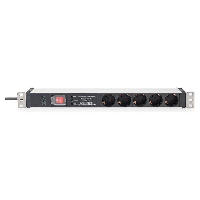 Digitus PDU DN-95433 1U con 5 salidas Schuko 16A negra