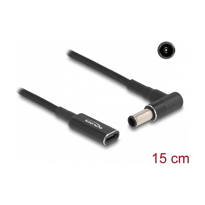 DeLOCK Cable adaptador USB Tipo C hembra a Sony 6,0 x 4,3 mm macho 90° 15 cm