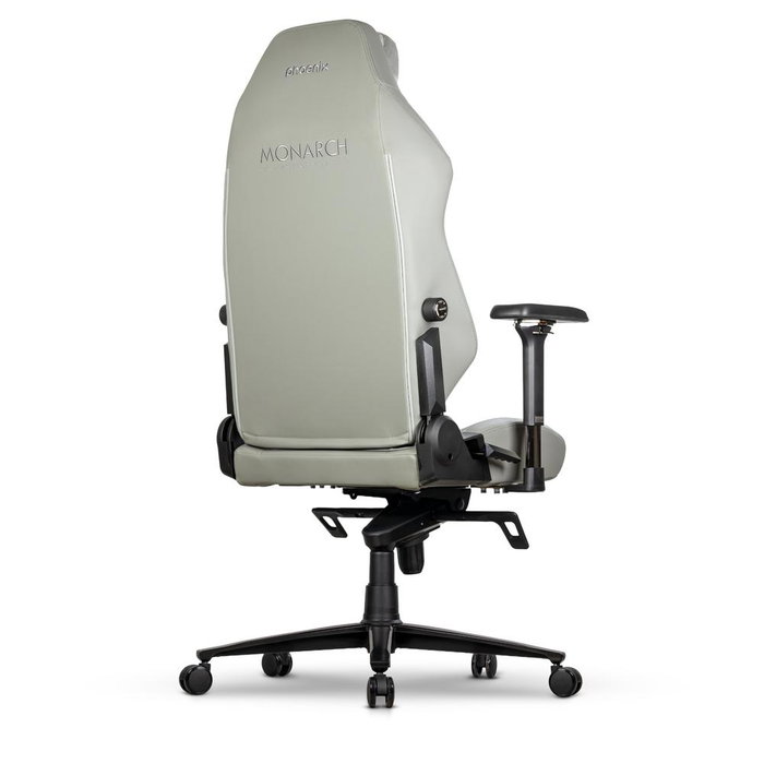 Phoenix Monarch Remaster Silla Gaming Ergonómica - Cuero Napa Sintético Gris, Soporte Lumbar y Cervical Magnético, Reposabrazos 4D, Ajuste 165°, Hasta 150kg