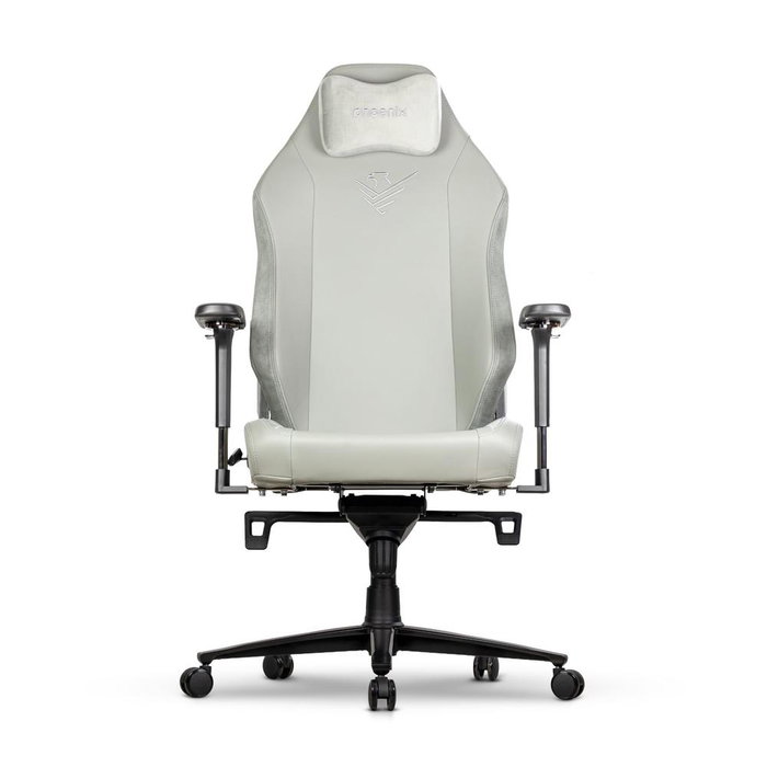 Phoenix Monarch Remaster Silla Gaming Ergonómica - Cuero Napa Sintético Gris, Soporte Lumbar y Cervical Magnético, Reposabrazos 4D, Ajuste 165°, Hasta 150kg