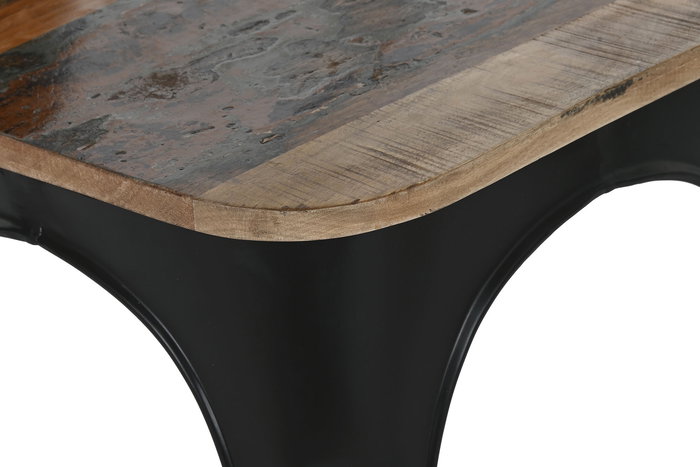 DKD Home Decor Silla Horeca Metal y Madera Negro Marron Oscuro 43 x 92 x 44 cm