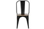 DKD Home Decor Silla Horeca Metal y Madera Negro Marron Oscuro 43 x 92 x 44 cm