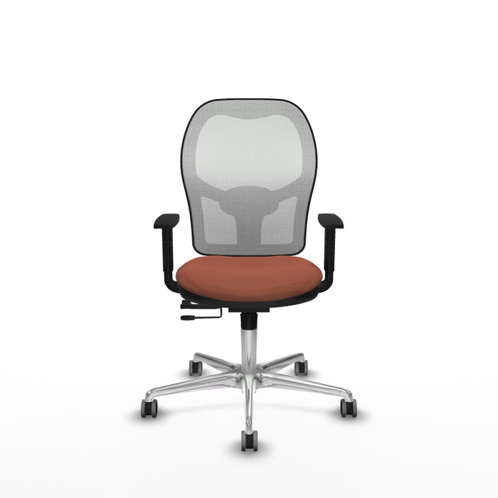 PIQUERAS Y CRESPO Silla de oficina Jorquera con mecanismo Sincro/Traslack, Marrón y Blanco