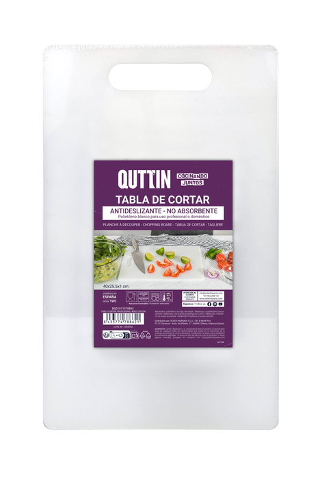 Quttin Tabla Cortar Profesional 40 cm x 25.5 cm x 1 cm (12 Unidades)