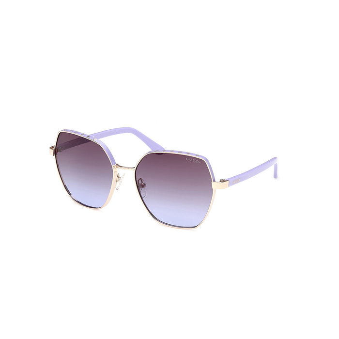 Guess Gafas de Sol GU00108 92W para Mujer - Montura Cuadrada de Metal Azul con Cristales Degradado Azul, 60 mm