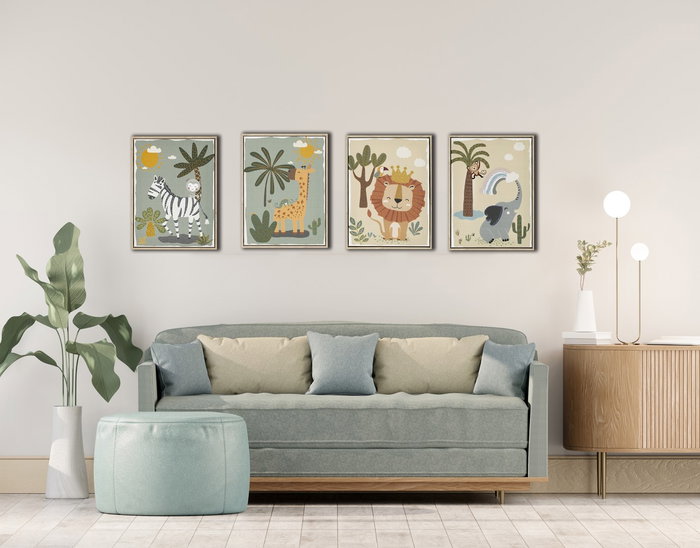 DKD Home Decor Cuadro Lienzo PS 30x3x40 Animales Surtido de 4 DKD Home Decor Cuadro Lienzo PS 30x3x40 Animales Surtido de 4