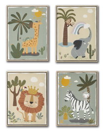 DKD Home Decor Cuadro Lienzo PS 30x3x40 Animales Surtido de 4