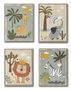 DKD Home Decor Cuadro Lienzo PS 30x3x40 Animales Surtido de 4