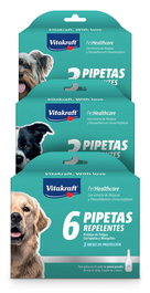 Vitakraft Pipeta Perro Biomícida 6pip, Repelente Natural de Pulgas, Garrapatas y Mosquitos, Extractos de Neem y Chrysanthemum