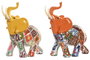 DKD Home Decor Figura de Elefante en Resina Surtida de 2 Piezas
