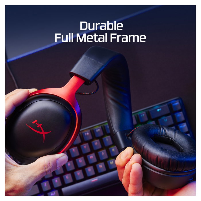 HP HyperX Cloud III Auriculares Gaming Over-Ear Negro con Sonido 7.1 DTS Headphone:X, Sonido Espacial, Cancelación Activa de Ruido, Micrófono Extraíble