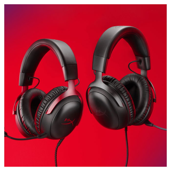 HP HyperX Cloud III Auriculares Gaming Over-Ear Negro con Sonido 7.1 DTS Headphone:X, Sonido Espacial, Cancelación Activa de Ruido, Micrófono Extraíble